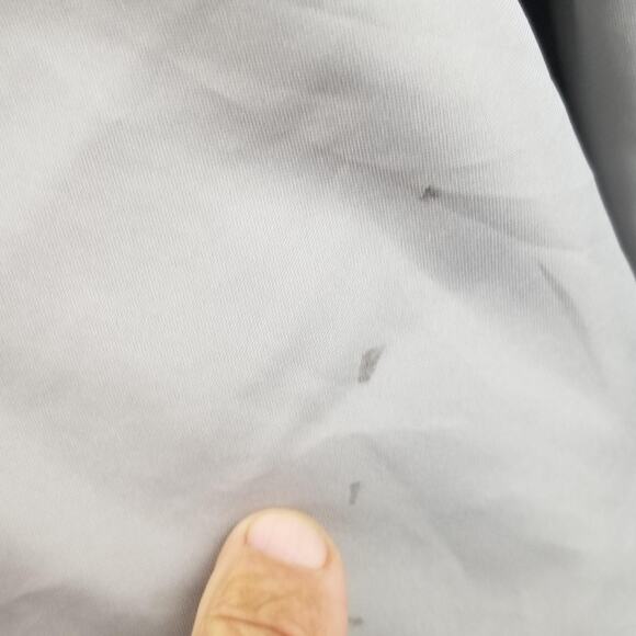 Nike Windbreaker Jacket Mens Large Gray Full Zip Mesh Lined Black Piping Swoosh - Picture 9 of 16